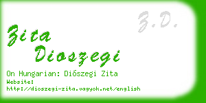 zita dioszegi business card